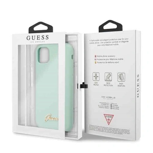 Kup Etui Guess GUHCN61LSLMGG Apple iPhone 11 zelený/green hard case Silicone Vintage Gold Logo - GUE219GRN - {ean13} - Sklep Home Screen