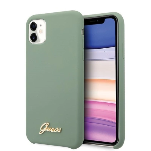 Kup Etui Guess GUHCN61LSLMGKA Apple iPhone 11 khaki tvrdý kryt silikonový Vintage Gold Logo - GUE220KHA - {ean13} - Sklep Home Screen
