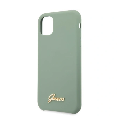 Kup Etui Guess GUHCN61LSLMGKA Apple iPhone 11 carcasă dură khaki din silicon cu logo vintage aurie - GUE220KHA - {ean13} - Sklep Home Screen