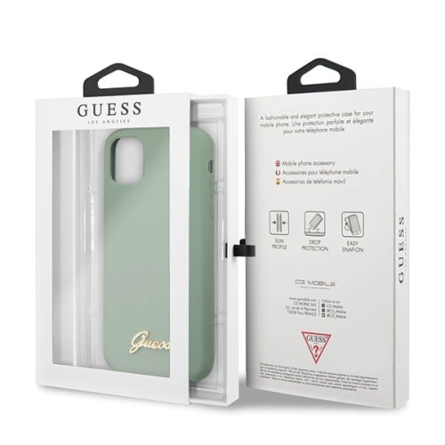 Kup Etui Guess GUHCN61LSLMGKA Apple iPhone 11 khaki tvrdý kryt silikonový Vintage Gold Logo - GUE220KHA - {ean13} - Sklep Home Screen