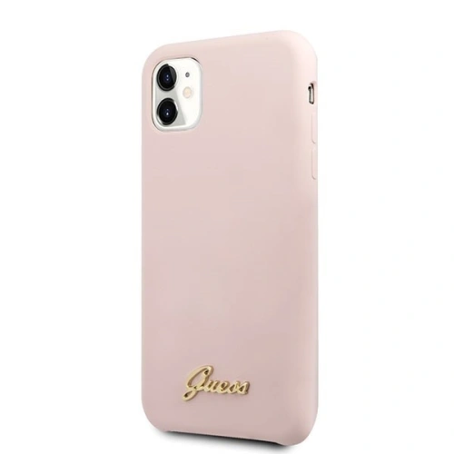 Kup Etui Guess GUHCN61LSLMGLP Apple iPhone 11 roz hard case din silicon vintage cu logo auriu - GUE221PNK - {ean13} - Sklep Home Screen
