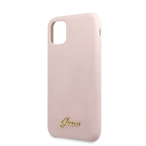 Kup Etui Guess GUHCN61LSLMGLP Apple iPhone 11 roz hard case din silicon vintage cu logo auriu - GUE221PNK - {ean13} - Sklep Home Screen