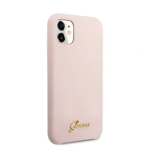 Kup Etui Guess GUHCN61LSLMGLP Apple iPhone 11 roz hard case din silicon vintage cu logo auriu - GUE221PNK - {ean13} - Sklep Home Screen
