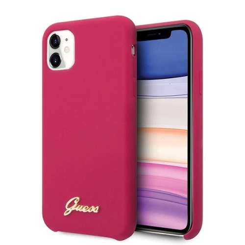 Kup Etui Guess GUHCN61LSLMGRE Apple iPhone 11 roșu/burgundă husă dură Silicone Vintage Gold Logo - GUE222RED - {ean13} - Sklep Home Screen