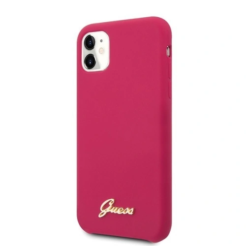 Buy Guess GUHCN61LSLMGRE iPhone 11 burgundy hard case Silicone Vintage Gold Logo - GUE222RED - {ean13} - Home Screen Store Europe