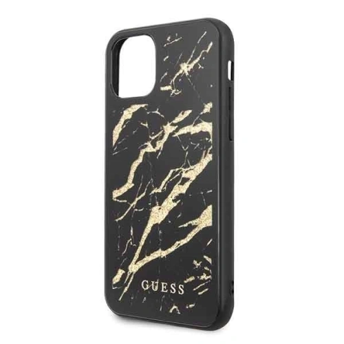 Kup Etui Guess GUHCN61MGGBK Apple iPhone 11 černé/black hard case Glitter Marble Glass - GUE223BLK - {ean13} - Sklep Home Screen
