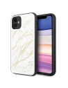 Etui Guess GUHCN61MGGWH Apple iPhone 11 bílý/white hard case Glitter Marble Glass