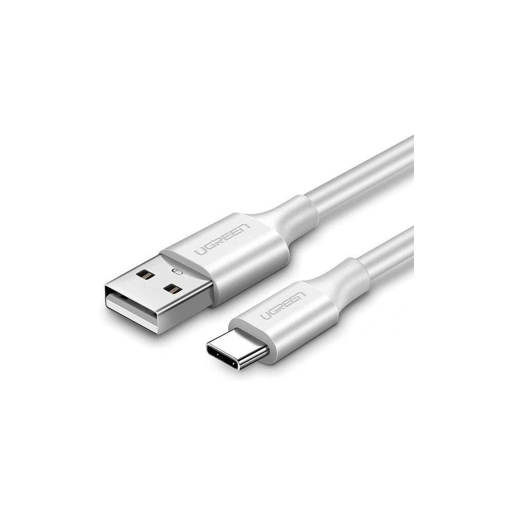 Niklowany kabel USB-C QC3.0 UGREEN 2m (biały)