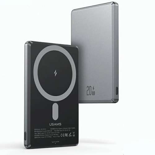 Kup Bezdrátová powerbanka USAMS US-CD220 5000mAh 20W Rychlé nabíjení tmavě šedá/dark grey - USA1088 - {ean13} - Sklep Home Screen