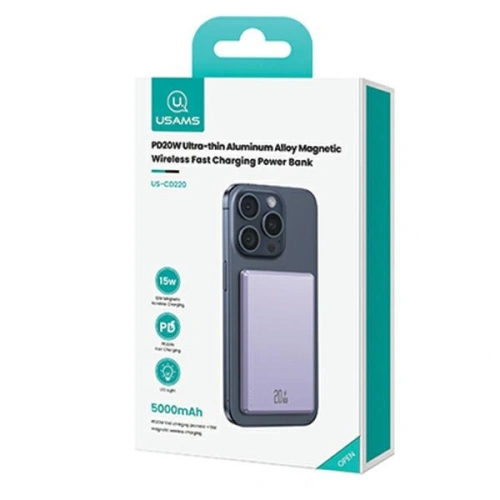 Buy USAMS US-CD220 wireless powerbank 5000mAh 20W Fast Charge purple - USA1089 - {ean13} - Home Screen Store Europe