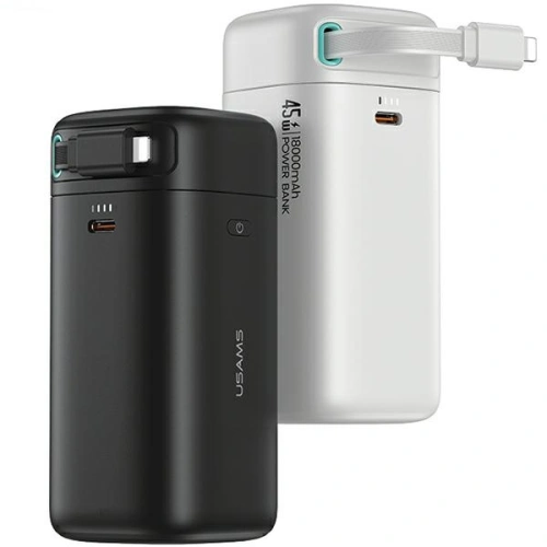 Kup Powerbank USAMS US-CD217 18000mAh PD 45W Fast Charge XMF Series + kabel Lightning biały/white - USA1092 - {ean13} - Sklep Home Screen