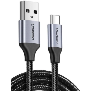 Niklowany kabel USB-C QC3.0 UGREEN 1,5m z aluminiową wtyczką czarny
