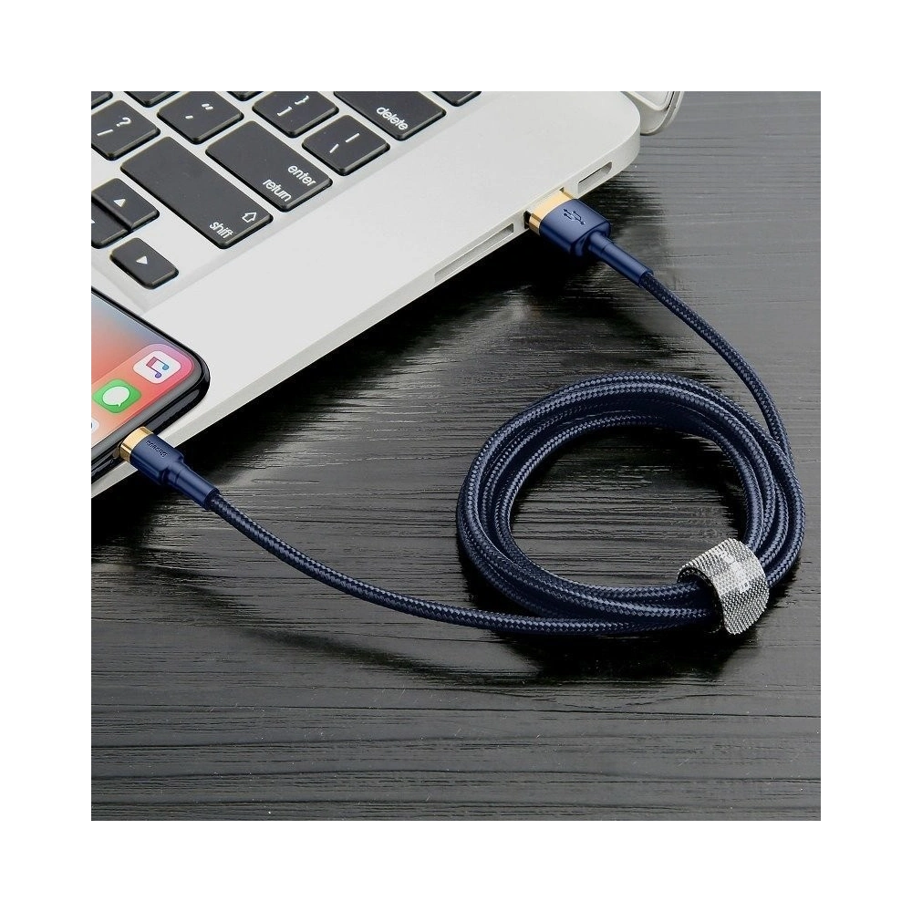 Kabel USB Lightning  Baseus Cafule 1.5A 2m (złoto-granatowy)
