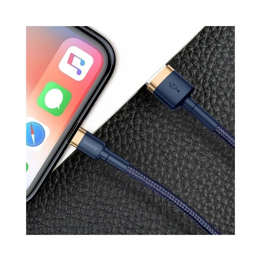 Kabel USB Lightning  Baseus Cafule 1.5A 2m (złoto-granatowy)
