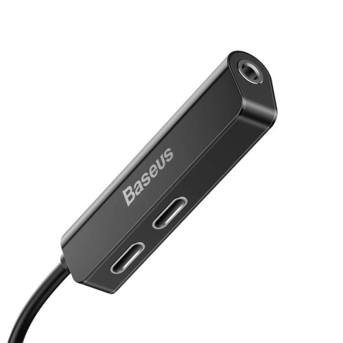 Kup Adaptér Audio Baseus L52 Lightning na Mini Jack 3.5mm a 2x Lightning (černý) - BSU650BLK - {ean13} - Sklep Home Screen