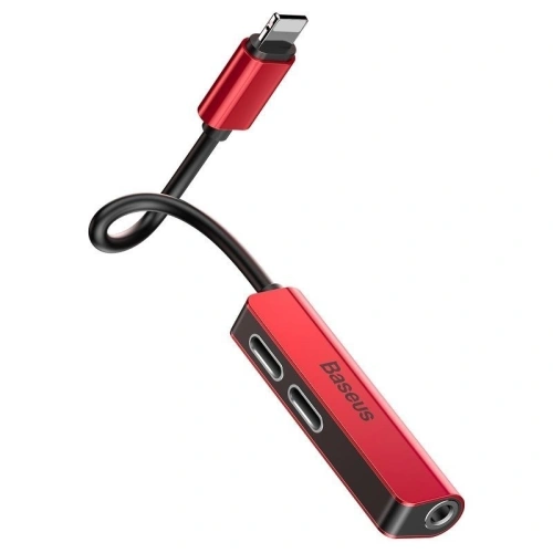 Kup Baseus 3.5mm Audio-Adapter L52 Lightning auf Mini Jack und 2x Lightning (rot) - BSU651RED - {ean13} - Sklep Home Screen