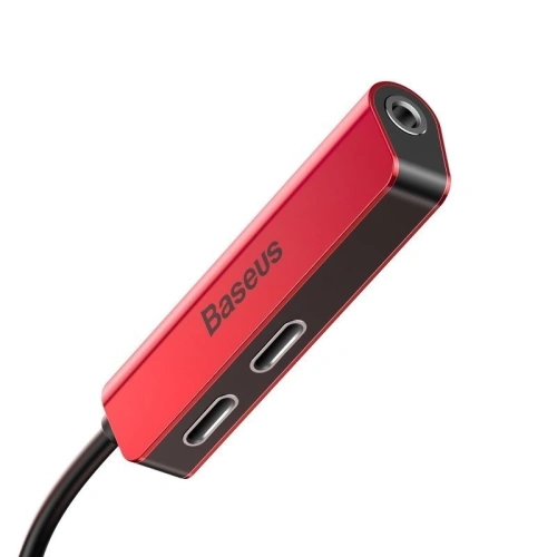 Kup Audio adapter Baseus L52 Lightning Mini Jack 3.5mm és 2x Lightning (piros) - BSU651RED - {ean13} - Sklep Home Screen