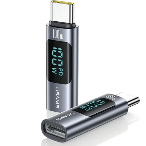 Kup Adapter USAMS US-SJ682 AU18 USB-C / USB-C Digitalanzeige 100W Stahl/Aluminium - USA1095 - {ean13} - Sklep Home Screen