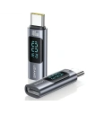 Adaptér USAMS US-SJ682 AU18 USB-C / USB-C s digitálním displejem 100W ocel/aluminium
