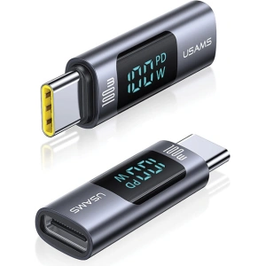 Kup Adapter USAMS US-SJ682 AU18 USB-C / USB-C Digitalanzeige 100W Stahl/Aluminium - USA1095 - {ean13} - Sklep Home Screen