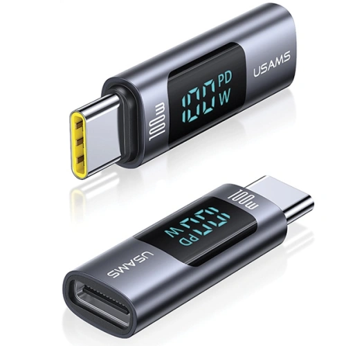Kup Adapter USAMS US-SJ682 AU18 USB-C / USB-C Digitalanzeige 100W Stahl/Aluminium - USA1095 - {ean13} - Sklep Home Screen