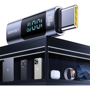 Kup Adapter USAMS US-SJ682 AU18 USB-C / USB-C Digitalanzeige 100W Stahl/Aluminium - USA1095 - {ean13} - Sklep Home Screen