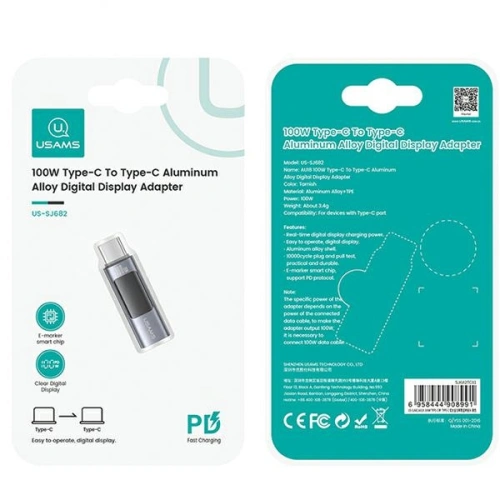 Kup USAMS US-SJ682 AU18 USB-C / USB-C Digitális Kijelző 100W acél/alumínium adapter - USA1095 - {ean13} - Sklep Home Screen