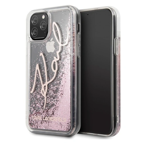 Kup Karl Lagerfeld KLHCN58TRKSRG iPhone 11 Pro rózsaszín-arany/rose gold Glitter Signature - KLD136RS - {ean13} - Sklep Home Screen