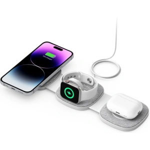 Kup Ładowarka bezprzewodowa Tech-Protect QI15W-A32 3in1 Magnetic Magsafe Wireless Charger Grey + kabel USB-C / USB-C 120cm - THP2773 - {ean13} - Sklep Home Screen
