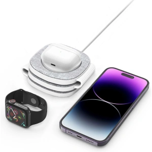 Kup Ładowarka bezprzewodowa Tech-Protect QI15W-A32 3in1 Magnetic Magsafe Wireless Charger Grey + kabel USB-C / USB-C 120cm - THP2773 - {ean13} - Sklep Home Screen