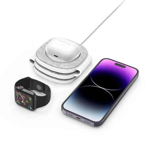 Kup Ładowarka bezprzewodowa Tech-Protect QI15W-A32 3in1 Magnetic Magsafe Wireless Charger Grey + kabel USB-C / USB-C 120cm - THP2773 - {ean13} - Sklep Home Screen