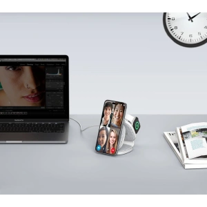 Kup Ładowarka bezprzewodowa Tech-Protect QI15W-A32 3in1 Magnetic Magsafe Wireless Charger Grey + kabel USB-C / USB-C 120cm - THP2773 - {ean13} - Sklep Home Screen