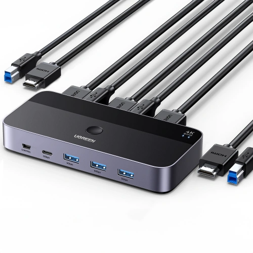 Kup Switch KVM UGREEN CM664 3xUSB-A, 2xUSB-B, 2xUSB-C, 3xHDMI, micro USB negru - UGR1824 - {ean13} - Sklep Home Screen
