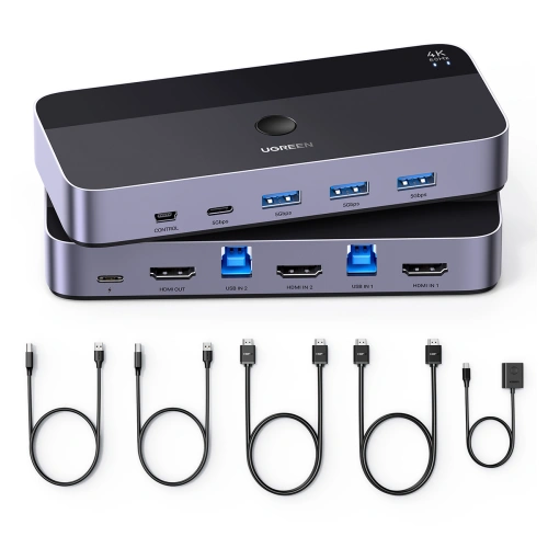 Kup Switch KVM UGREEN CM664 3xUSB-A, 2xUSB-B, 2xUSB-C, 3xHDMI, micro USB negru - UGR1824 - {ean13} - Sklep Home Screen