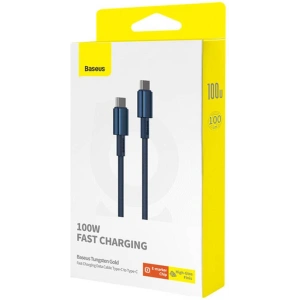 Buy Baseus Tungsten Glod cable USB-C / USB-C 100W 1m blue - BSU4879 - {ean13} - Home Screen Store Europe