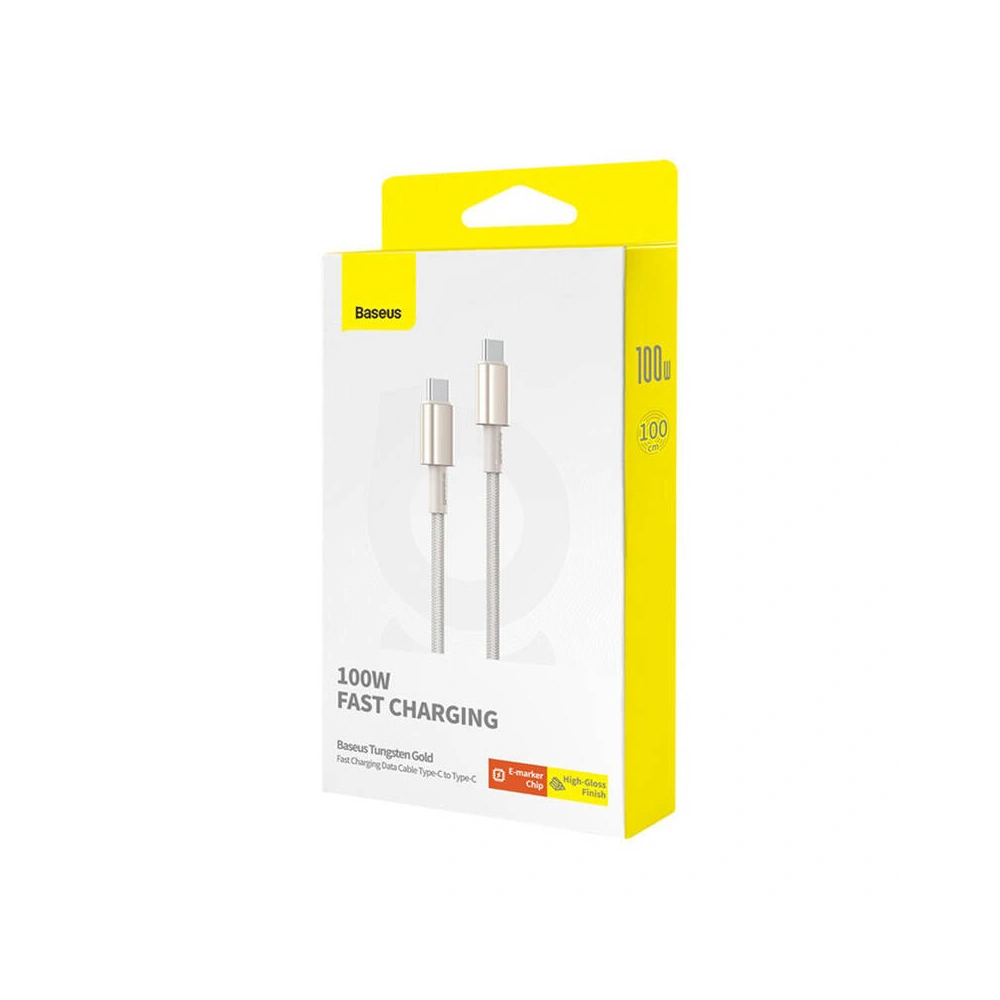 Kabel Baseus Tungsten Glod USB-C / USB-C 100W 1m złoty