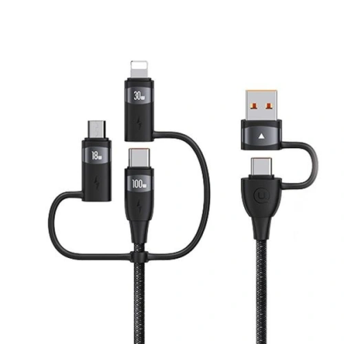 Kup USAMS US-SJ645 U85 USB-A+USB-C/USB-C, Lightning, microUSB 6w1 1,2m 100W PD Gyors Töltő fekete - USA1098 - {ean13} - Sklep Home Screen