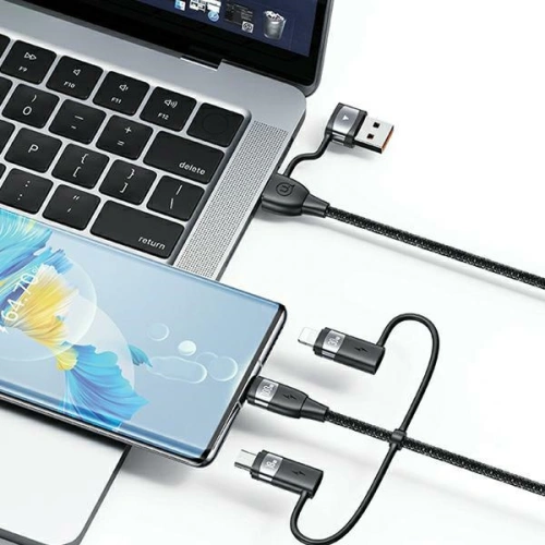 Kup Kabel USAMS US-SJ645 U85 USB-A+USB-C/USB-C, Lightning, microUSB 6w1 1,2m 100W PD Fast Charge czarny/black - USA1098 - {ean13} - Sklep Home Screen