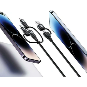 Kup USAMS US-SJ646 U85 USB-A+USB-C/USB-C, Lightning, microUSB 6w1 2m 100W PD Gyors Töltő kábel fekete/black - USA1099 - {ean13} - Sklep Home Screen