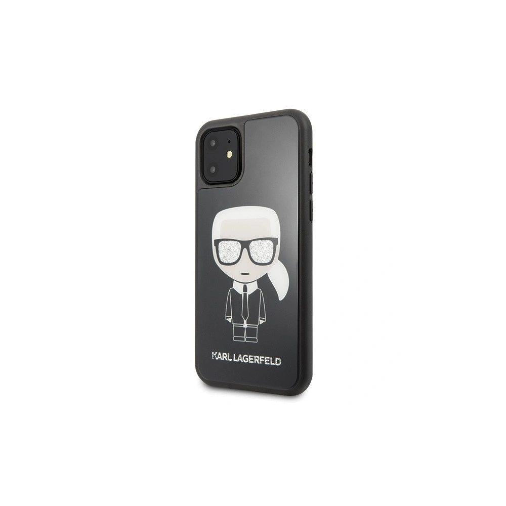 Karl Lagerfeld KLHCN61DLFKBK iPhone 11 czarny/black hard case Iconic Karl Glitter