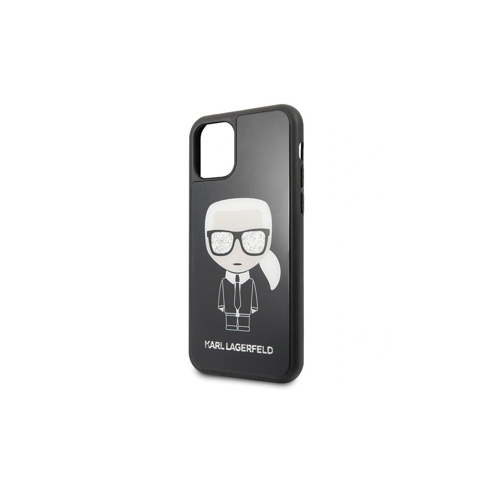 Karl Lagerfeld KLHCN61DLFKBK iPhone 11 czarny/black hard case Iconic Karl Glitter