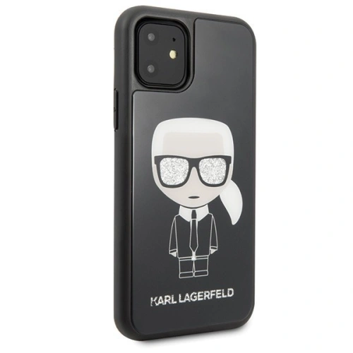 Kup Karl Lagerfeld KLHCN61DLFKBK iPhone 11 negru/black hard case Iconic Karl Glitter - KLD141BLK - {ean13} - Sklep Home Screen