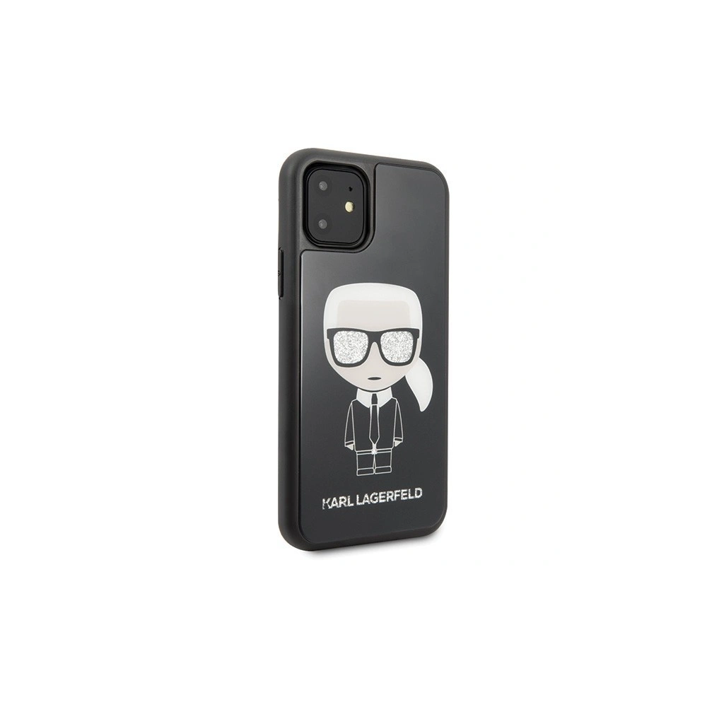 Karl Lagerfeld KLHCN61DLFKBK iPhone 11 czarny/black hard case Iconic Karl Glitter