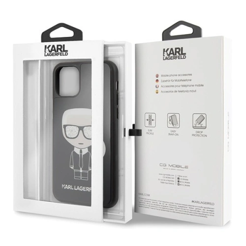 Kup Karl Lagerfeld KLHCN61DLFKBK iPhone 11 negru/black hard case Iconic Karl Glitter - KLD141BLK - {ean13} - Sklep Home Screen