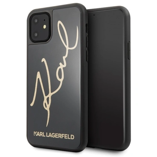 Kup Karl Lagerfeld KLHCN61DLKSBK iPhone 11 schwarz/schwarz Hartschalenetui Signature Glitter - KLD142BLK - {ean13} - Sklep Home Screen