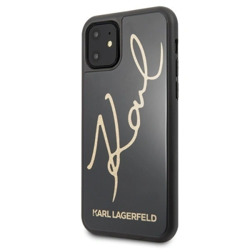 Kup Karl Lagerfeld KLHCN61DLKSBK iPhone 11 schwarz/schwarz Hartschalenetui Signature Glitter - KLD142BLK - {ean13} - Sklep Home Screen
