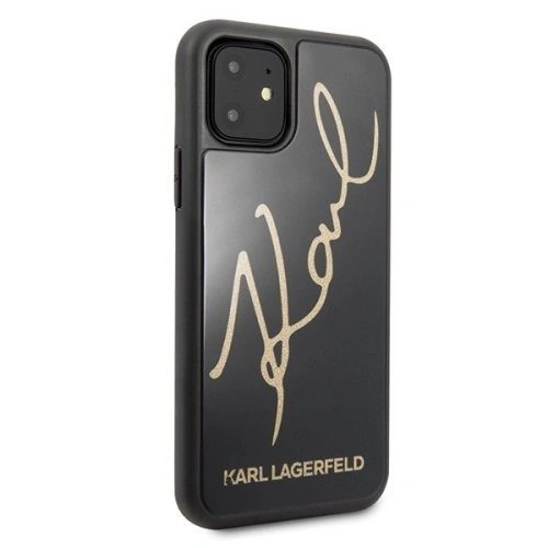 Kup Karl Lagerfeld KLHCN61DLKSBK iPhone 11 schwarz/schwarz Hartschalenetui Signature Glitter - KLD142BLK - {ean13} - Sklep Home Screen