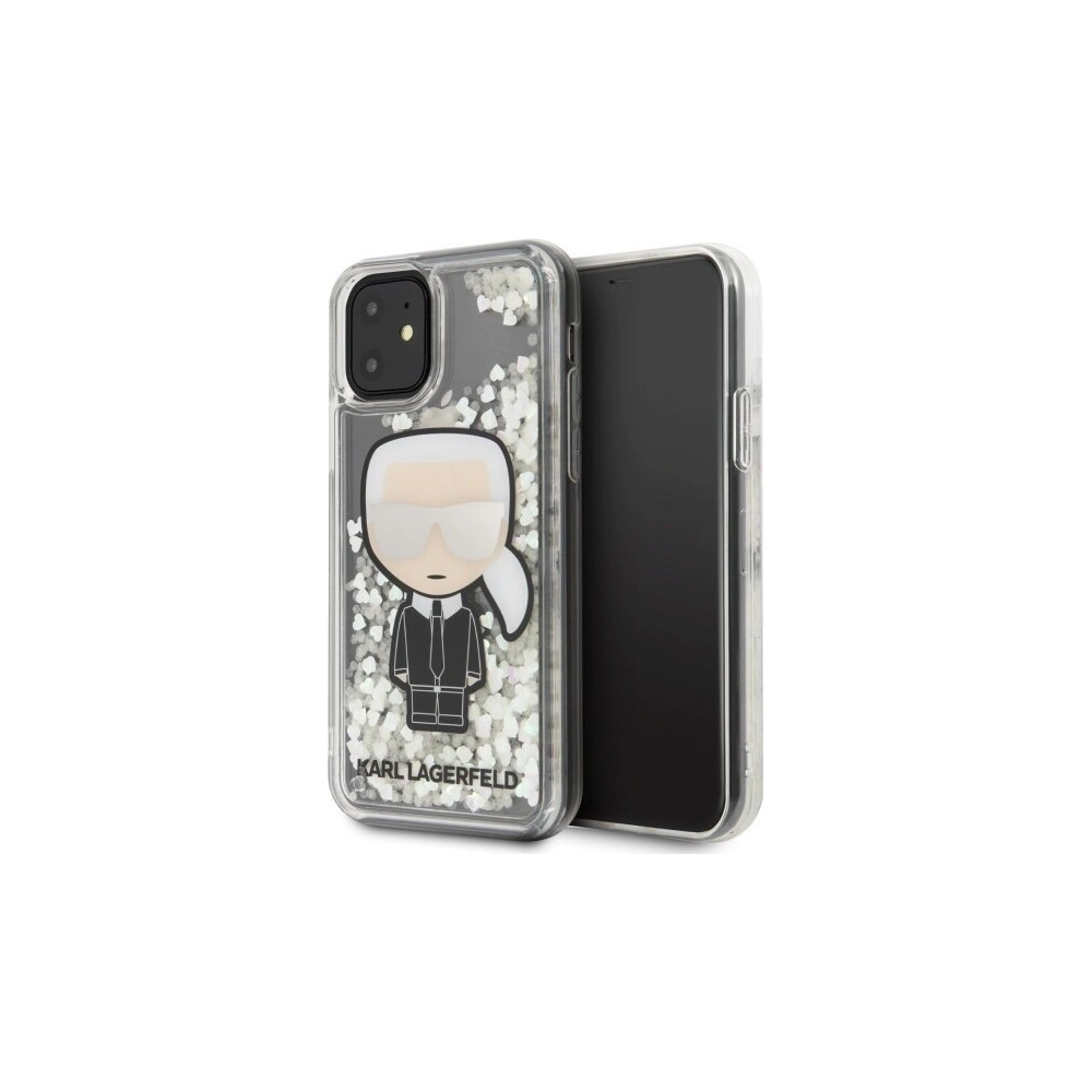 Karl Lagerfeld KLHCN61GLGIRKL iPhone 11 hardcase Ikonik Glitter Glow in the dark