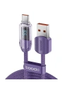 Cablul Toocki TXCTYX05-P USB-A / USB-C 1m FC 66W violet