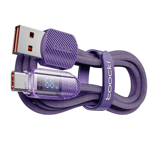Kup Cablul Toocki TXCTYX05-P USB-A / USB-C 1m FC 66W violet - TCK126 - {ean13} - Sklep Home Screen